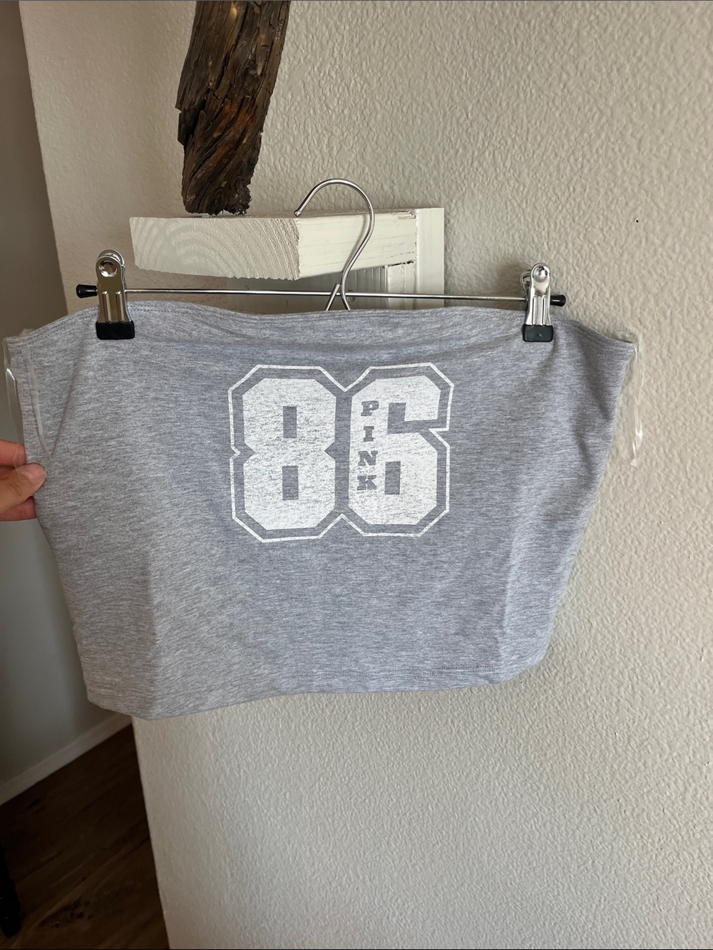 NWT Victorias Secret PINK Grey '86' Logo Tube Top
